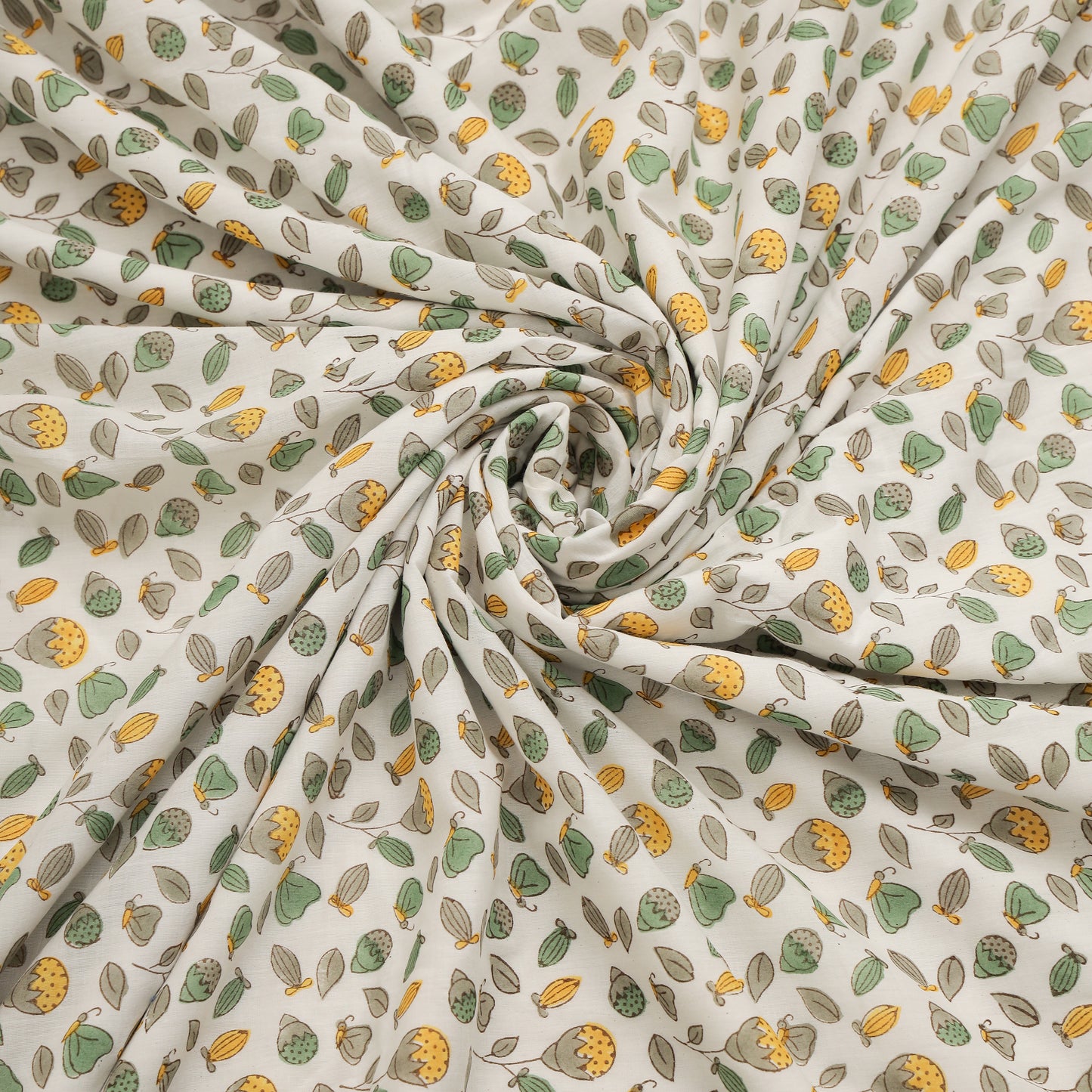 Green Meadow Design Hand Block Printed Cotton Swaddle Blanket