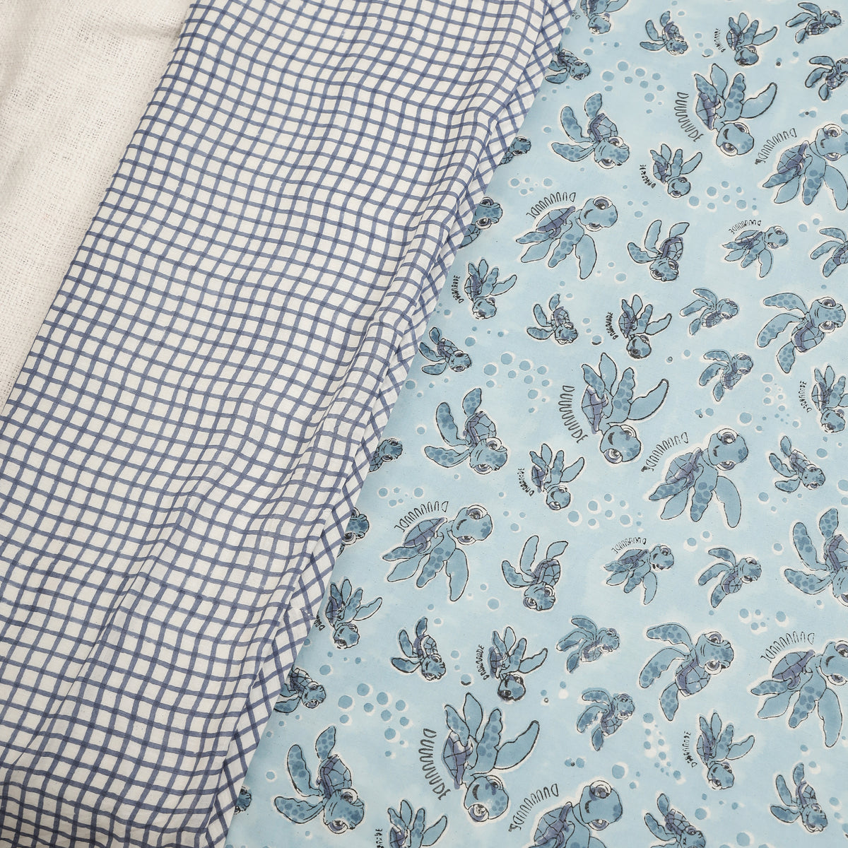 Aqua Wanderer Design Hand Block Printed Cotton Swaddle Blanket