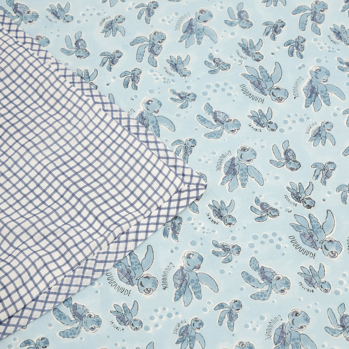 Aqua Wanderer Design Hand Block Printed Cotton Swaddle Blanket