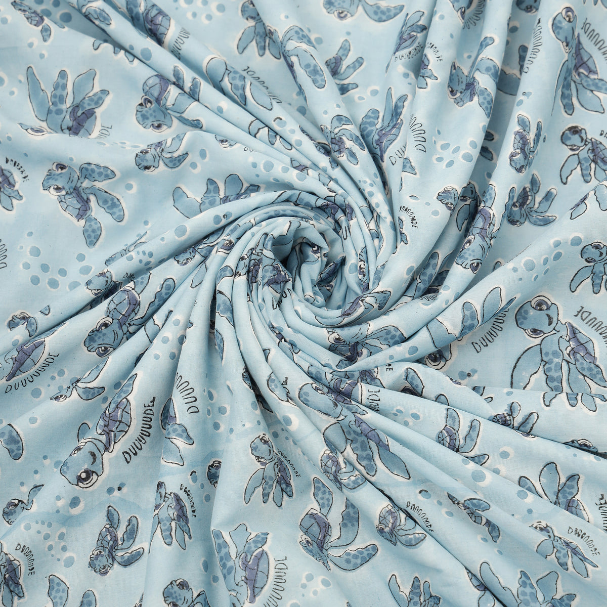 Aqua Wanderer Design Hand Block Printed Cotton Swaddle Blanket