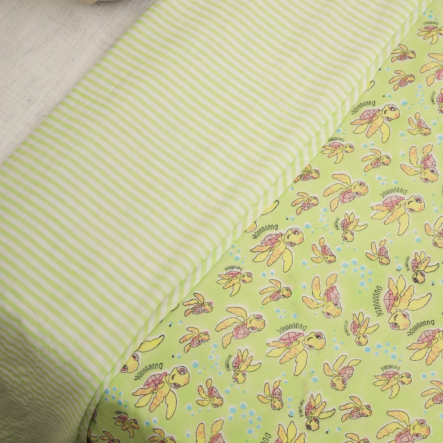Marine Meadow Design Hand Block Printed Cotton Swaddle Blanket