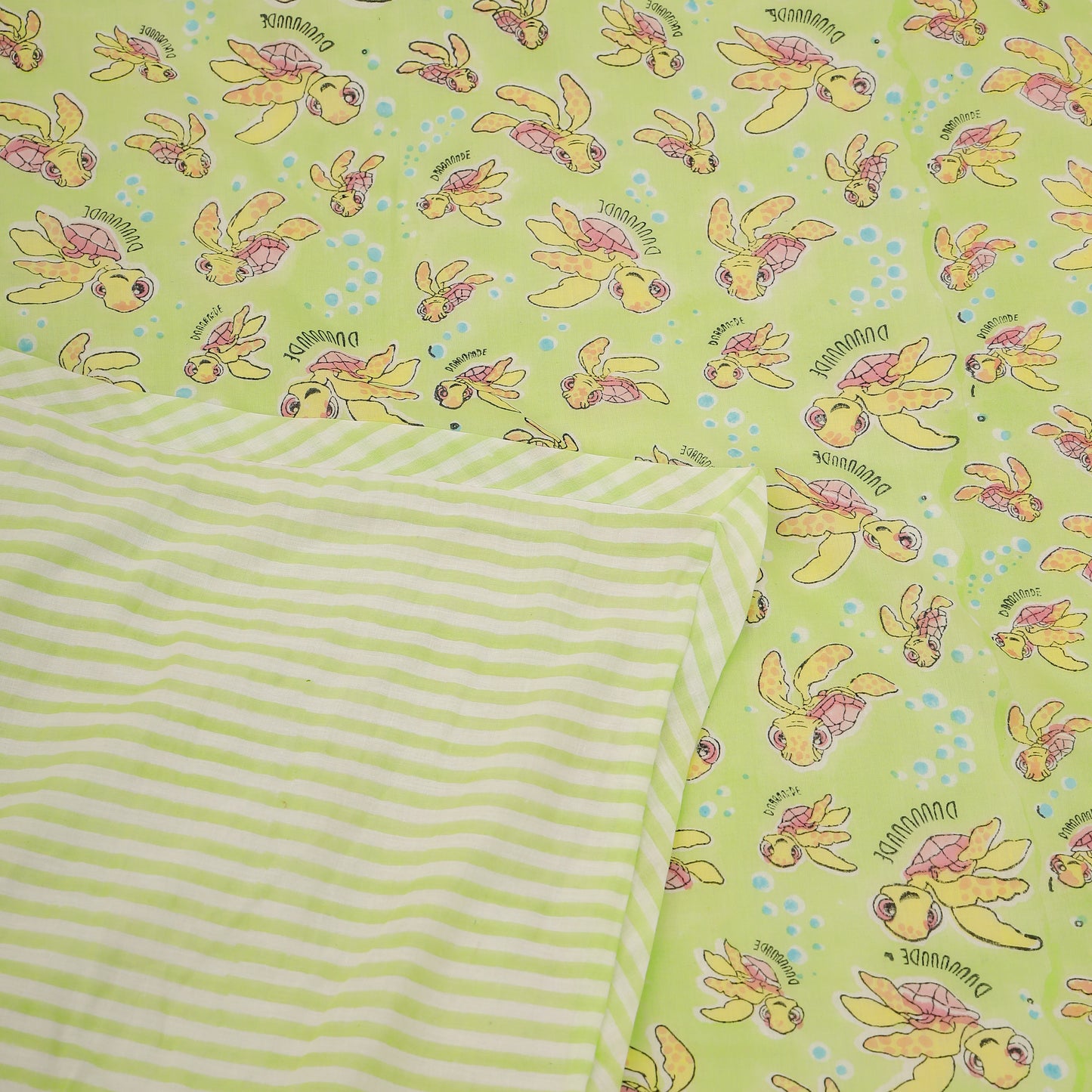 Marine Meadow Design Hand Block Printed Cotton Swaddle Blanket