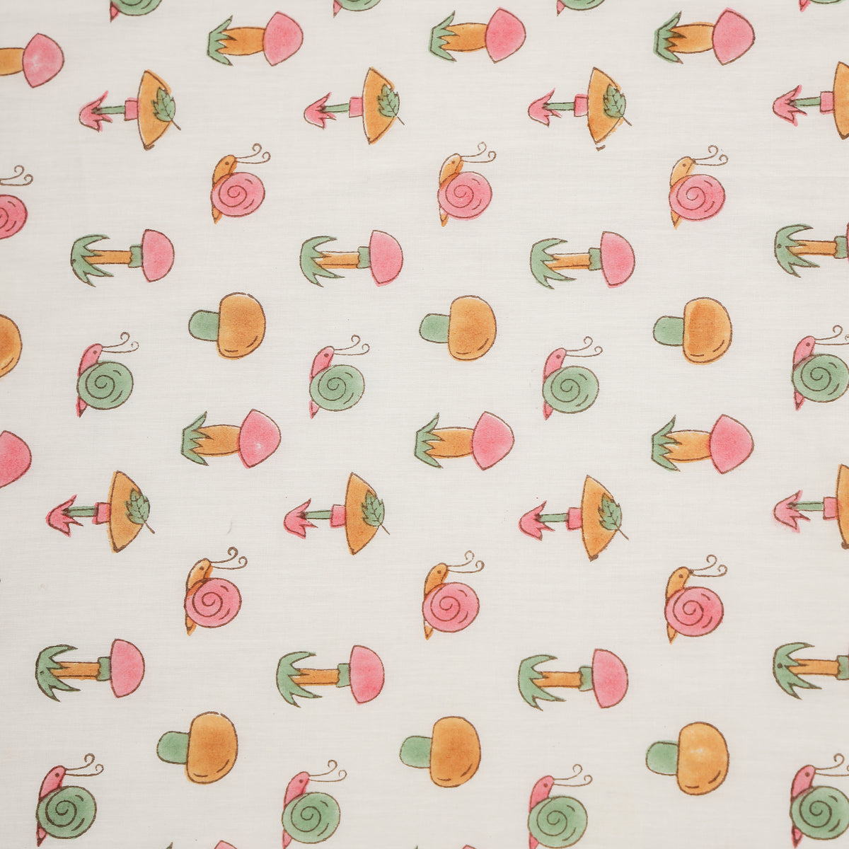 Forest Friends Design Hand Block Printed Cotton Swaddle Blanket