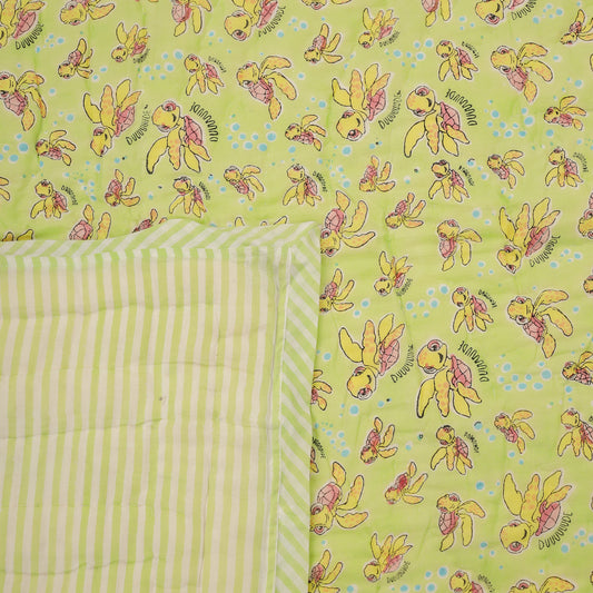 quilt or comforter Design Hand Block Printed Cotton Jhabla Set for Newborn Baby