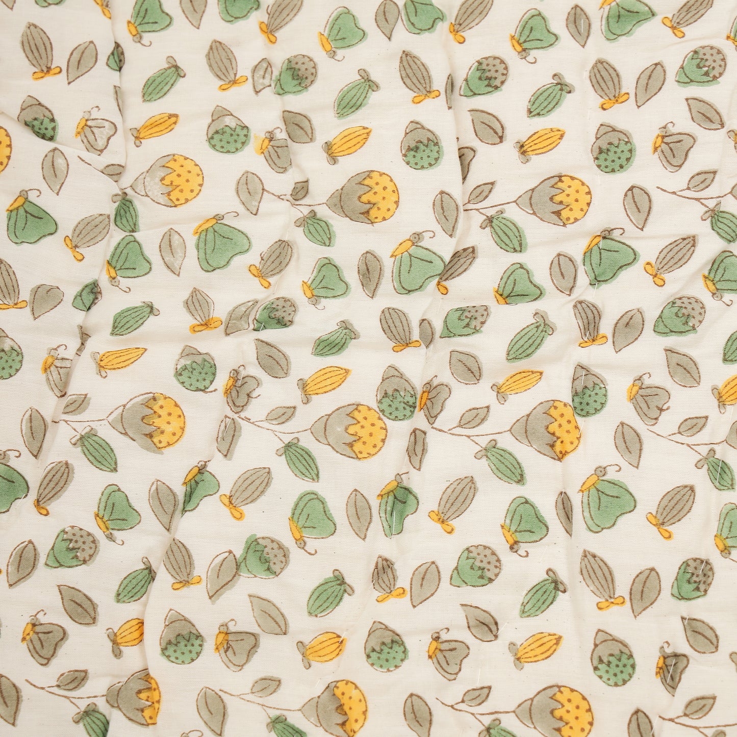 Fresh Citrus Garden Design Hand Block Printed Cotton Swaddle Blanket