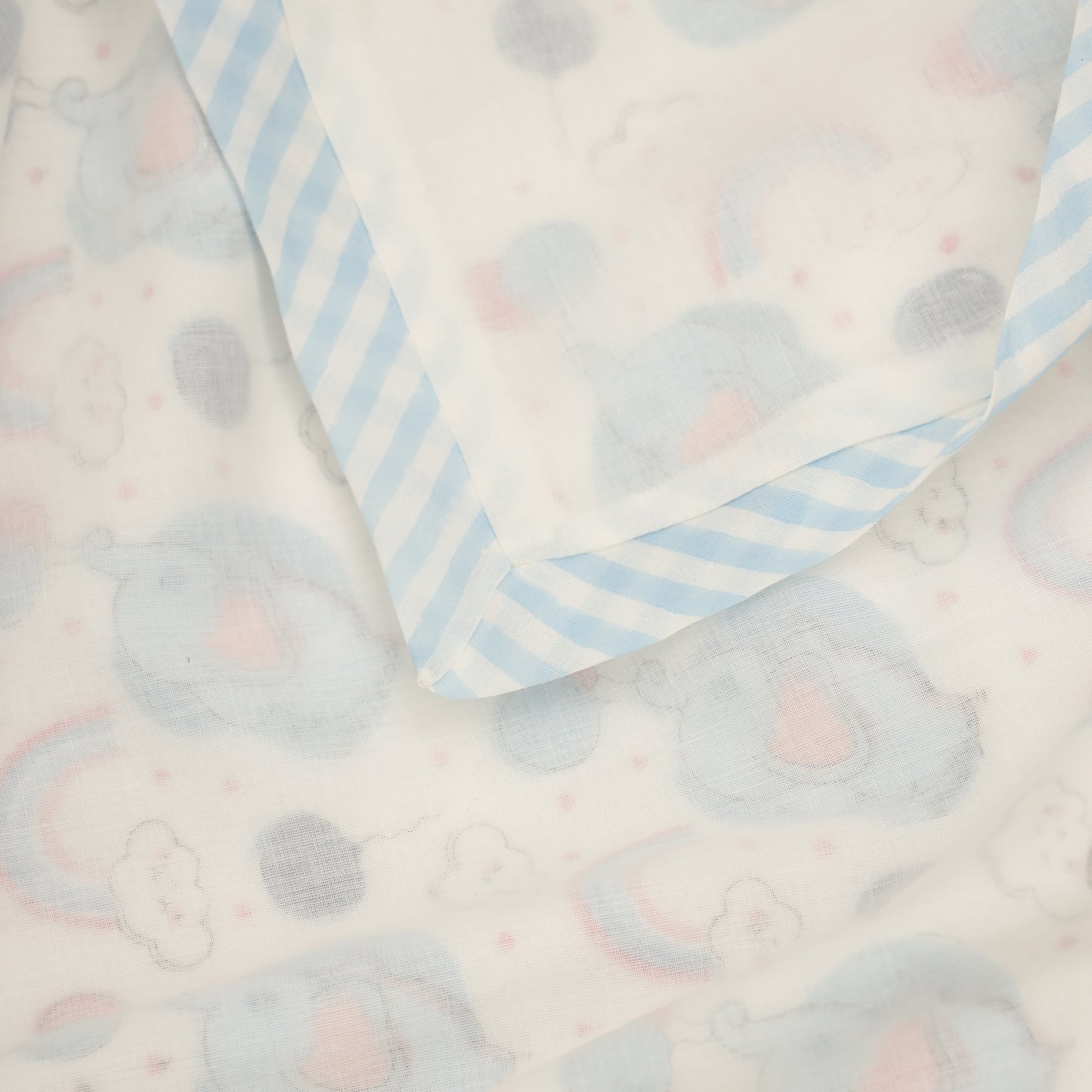 Sleepy Elephant Design Hand Block Printed Cotton Swaddle Blanket