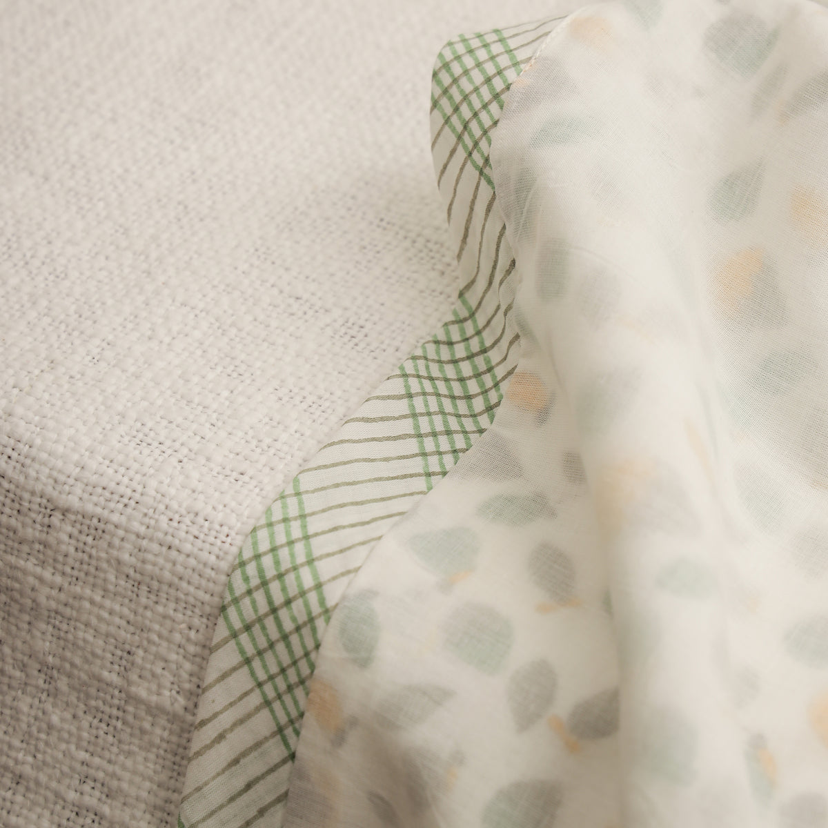Spring Sprout Design Hand Block Printed Cotton Swaddle Blanket