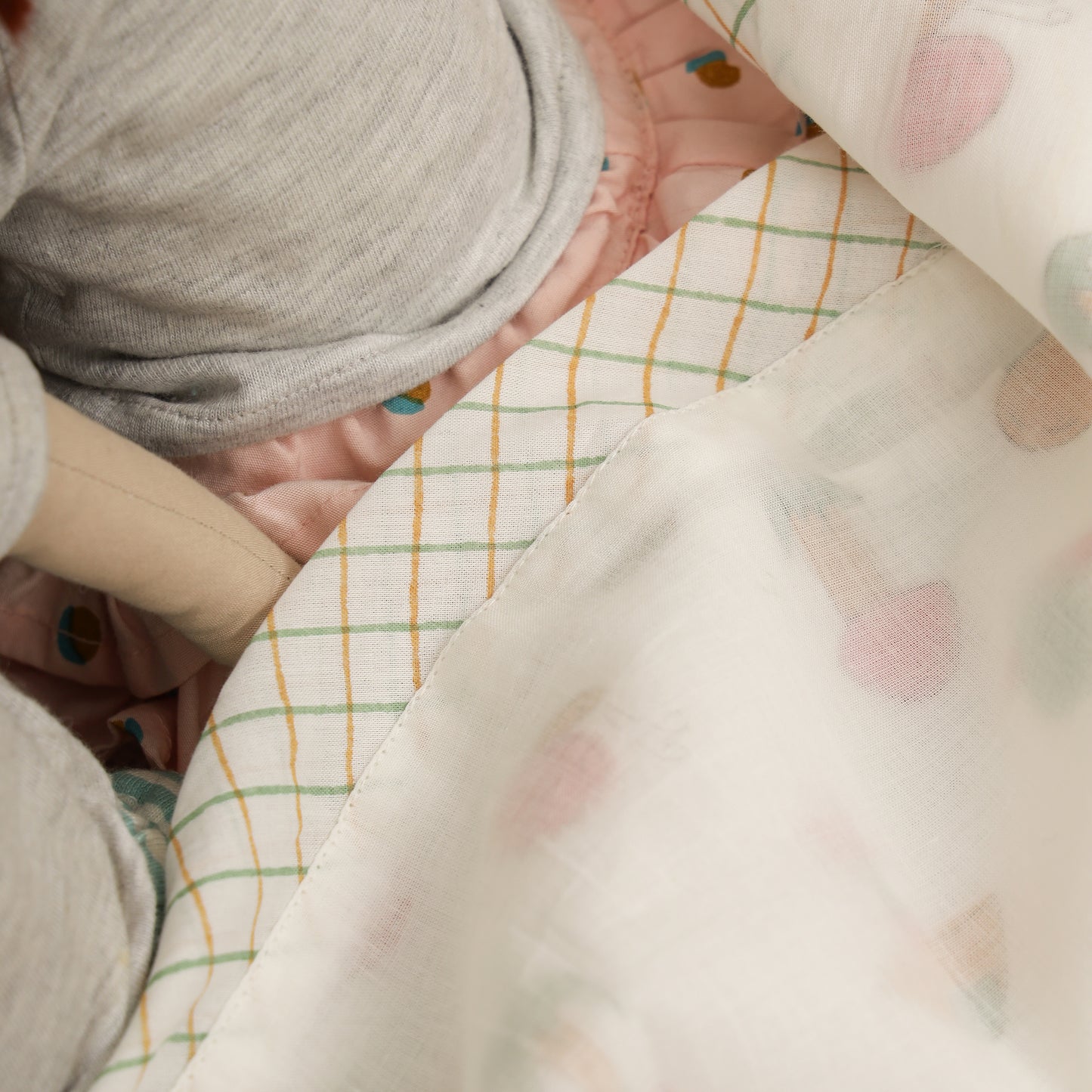 Mushroom Snail Design Hand Block Printed Cotton Swaddle Blanket