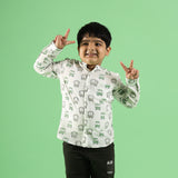 Bus Ride Design Hand Block Printed Cotton Full Sleeve Shirt for Boys – Sanganeri Kids Wear