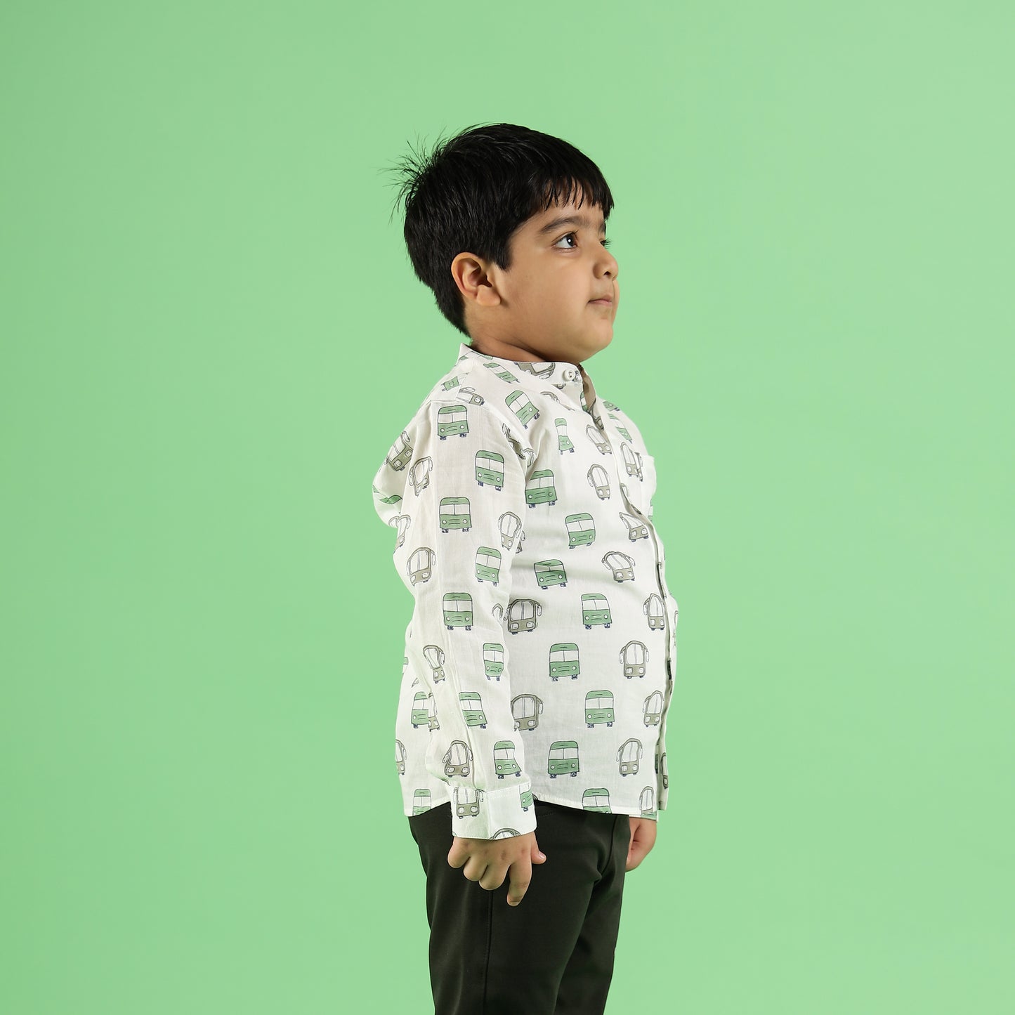 Bus Ride Design Hand Block Printed Cotton Full Sleeve Shirt for Boys – Sanganeri Kids Wear