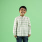 Mint Checks Printed Design Hand Block Printed Cotton Full Sleeve Shirt for Boys – Sanganeri Kids Wear