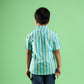 Aqua Stripe Design Hand Block Printed Cotton Half Sleeve Shirt for Boys – Sanganeri Kids Wear