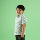 Aqua Flower Organic Design Hand Block Printed Cotton Half Sleeve Shirt for Boys – Sanganeri Kids Wear