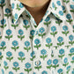 Aqua Flower Organic Design Hand Block Printed Cotton Half Sleeve Shirt for Boys – Sanganeri Kids Wear
