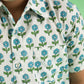 Aqua Flower Organic Design Hand Block Printed Cotton Half Sleeve Shirt for Boys – Sanganeri Kids Wear