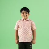 Floral Garden Design Hand Block Printed Cotton Half Sleeve Shirt for Boys – Sanganeri Kids Wear
