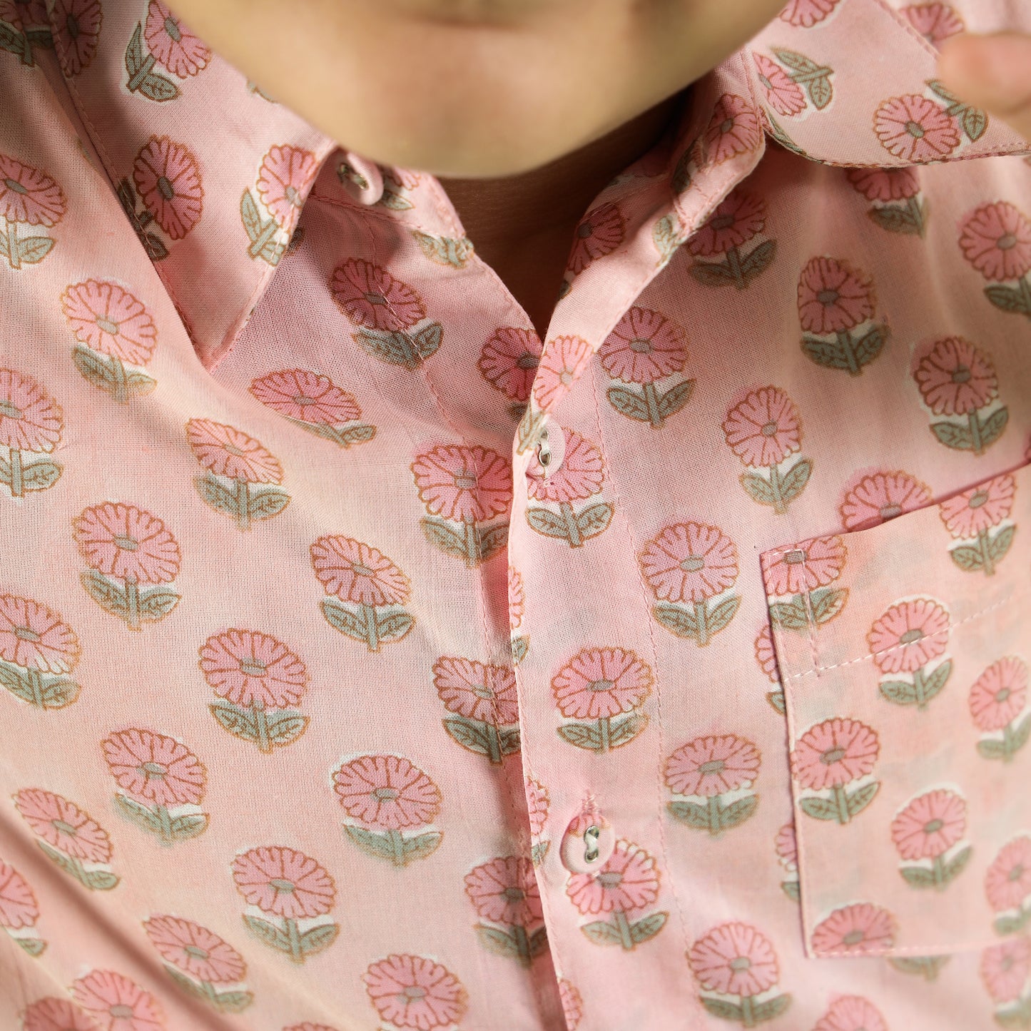 Floral Garden Design Hand Block Printed Cotton Half Sleeve Shirt for Boys – Sanganeri Kids Wear