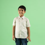 Mustard Drop Design Hand Block Printed Cotton Half Sleeve Shirt for Boys – Sanganeri Kids Wear