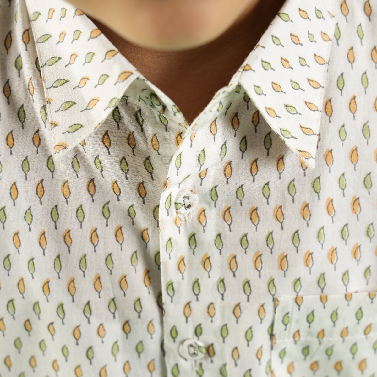 Mustard Drop Design Hand Block Printed Cotton Half Sleeve Shirt for Boys – Sanganeri Kids Wear