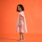 Garden Rose Organic Design Hand Block Printed Cotton Tiered Dress for Girls