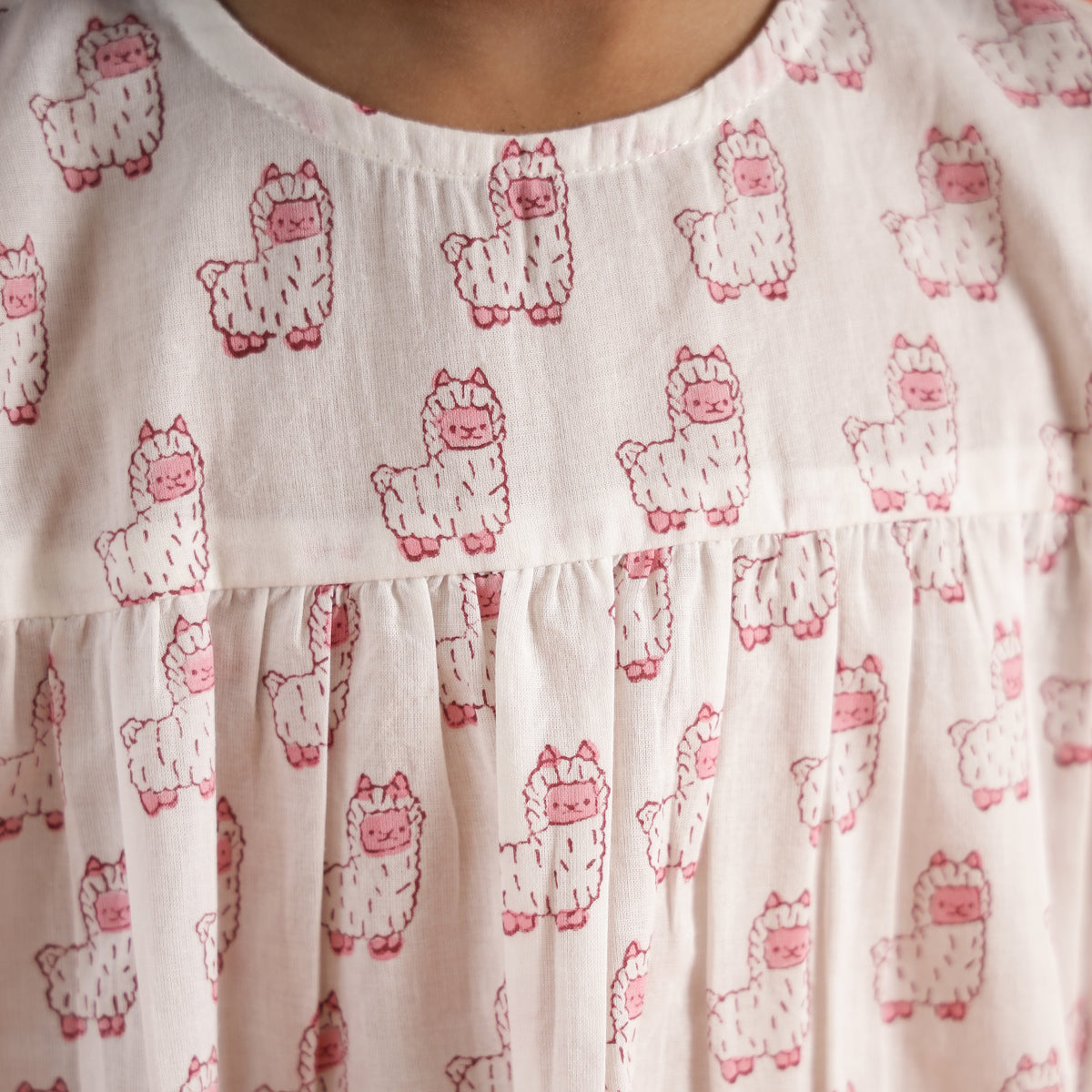 Owl Dreams Design Hand Block Printed Cotton Tiered Dress for Girls