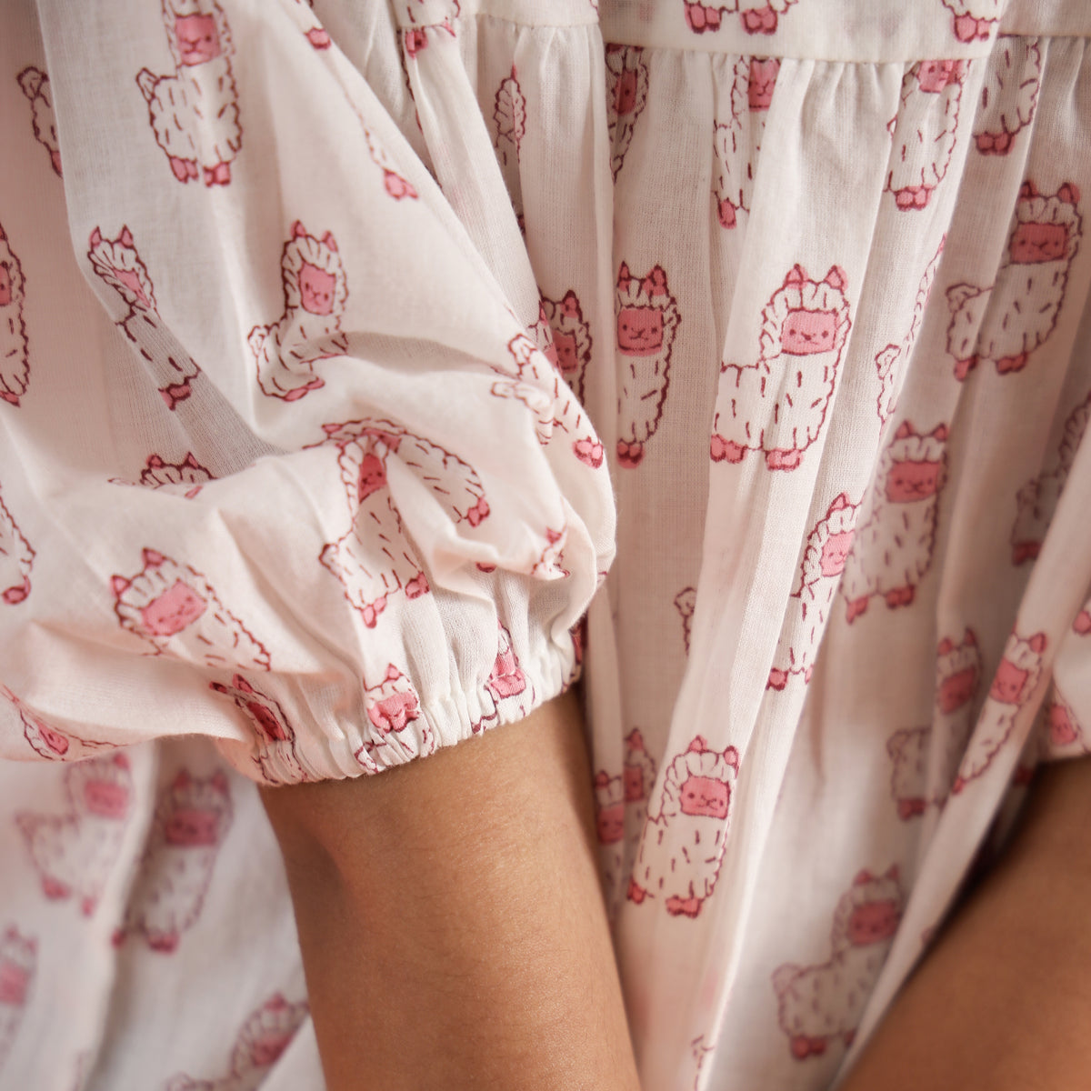 Owl Dreams Design Hand Block Printed Cotton Tiered Dress for Girls