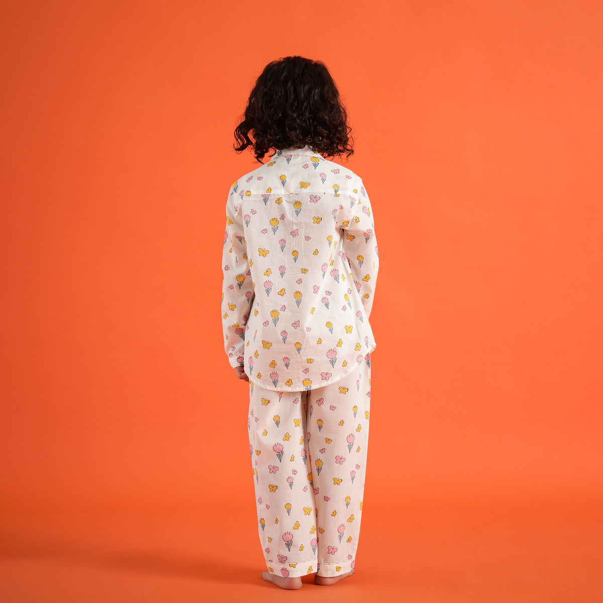 Organic Cotton Night Suit - Ice Cream Cone Design Hand Block Printed for Girls