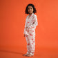 Organic Cotton Night Suit - Butterfly and Flower Design Hand Block Printed for Girls