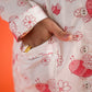 Organic Cotton Night Suit - Butterfly and Flower Design Hand Block Printed for Girls
